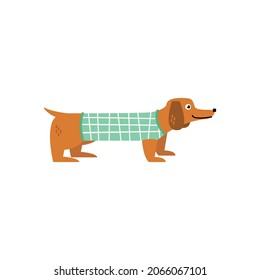 Cute dog vector illustration in children's flat style