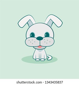 Cute dog vector illustration. Flat design.
