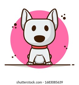 Cute Dog Vector Illustration. Flat Cartoon Style Suitable for Sticker, Wallpaper, Icon, etc