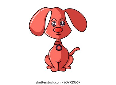 Cute Dog . Vector Illustration. Isolated on white background.