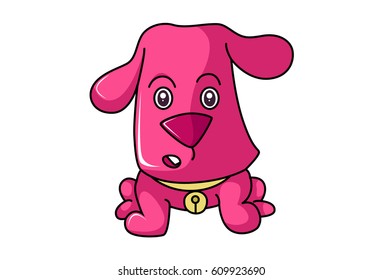 Cute Dog . Vector Illustration. Isolated on white background.