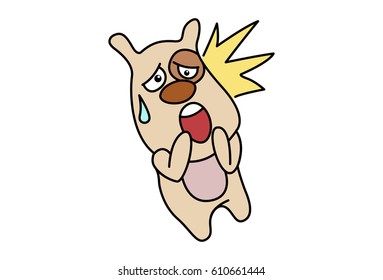 Cute Dog. Vector Illustration. Isolated on white background.