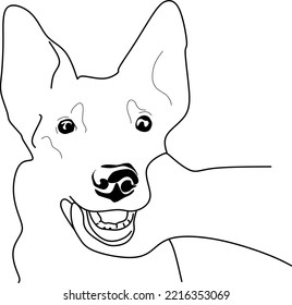 Cute dog vector illustration line art