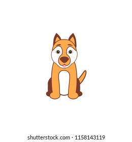 Cute dog. Vector illustration  on white background.