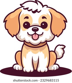 Cute dog vector illustration on white background
