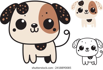 Cute dog vector illustration on a white background