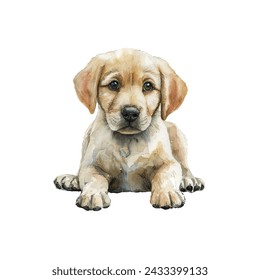 cute dog vector illustration in watercolour style