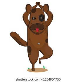 Cute dog vector illustration with white background,Can be used for printing t-shirts, children's books, stickers etc.