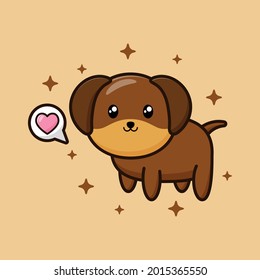 Cute dog vector image, vector eps. 10