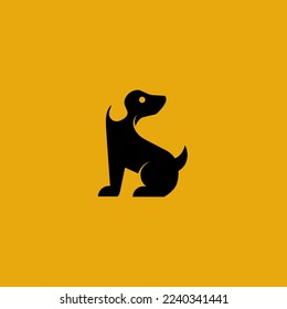 cute dog vector logo template