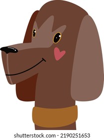 Cute dog vector portrait. Cartoon illustration.