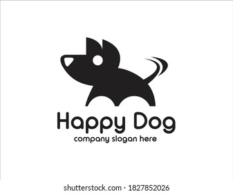 Cute Dog Vector Silhouette Design 2020. Flat Minimalist Dog Logo.