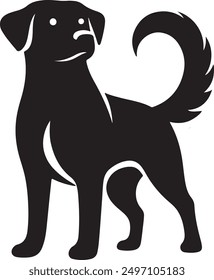 Cute dog vector, silhouette dog , small dog silhouette, innocent  , dog head