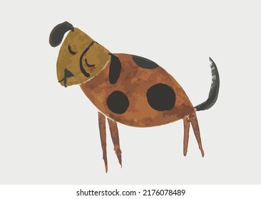 ilustración estilo vectorial de perro lindo