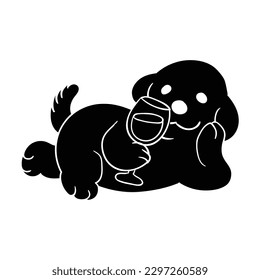 cute dog vector. Suitable for animal sticker or character.