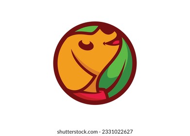 cute dog vector template logo design