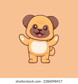 Cute dog waiting with open arms
