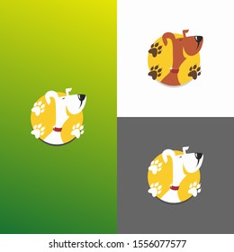 Cute Dog Walker Logo Symbol Design Template
