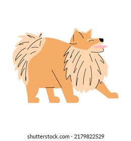 Der Hund läuft gerade. Vektorgrafik in Flachstil