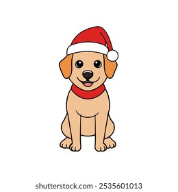 cute dog waring Santa cap - Santa cap