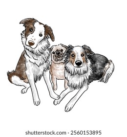 Cute Dog watercolor style illustration