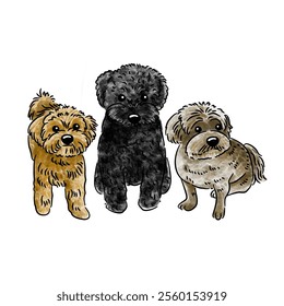 Cute Dog watercolor style illustration