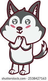 Cute Dog with Watery Eyes Illustration