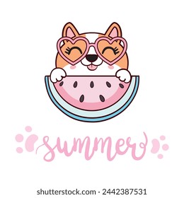 Cute dog wearing glasses vector illustration. Can be used for printing on t-shirts, fashion printing design, kids clothes, baby shower, greeting, holiday and invites.
