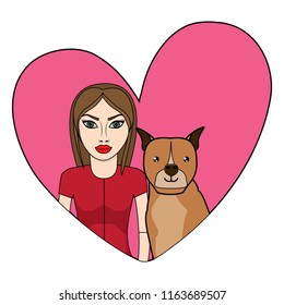 cute dog and woman