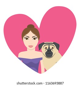 cute dog and woman