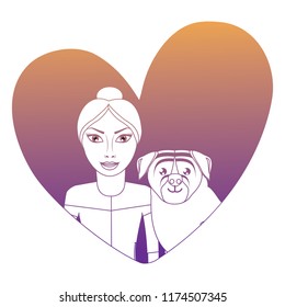 cute dog and woman