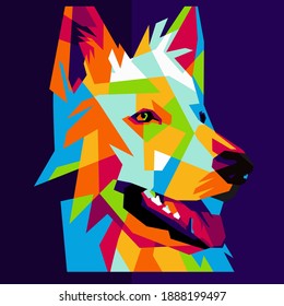 Cute dog in wpap art style, eps file