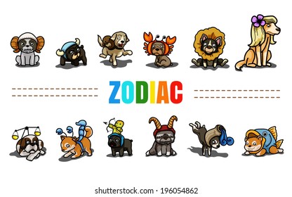 Cute dog with Zodiac.