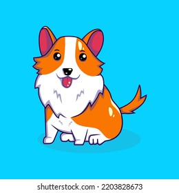 Cute dogCartoon Vector Icon Illustration. Animal Nature Icon Concept. Isolated Premium Vector.
