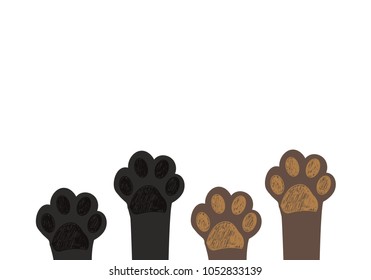 Cute dog&cat paw prints. Brown paw prints, Black paw prints