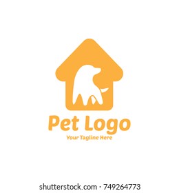 Cute doge in home logo Logo Template Design Vector Illustration