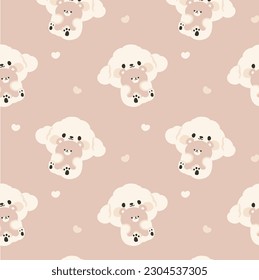 Cute doggies choco seamless pattern girl wallpaper