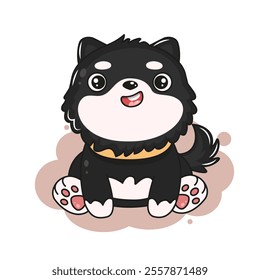 Cute doggy kawaii illustration. Animal kawaii Characters