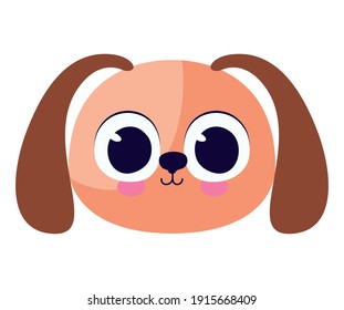 cute doggy in a white background vector illustration design