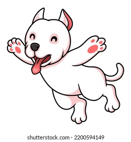 Cute dogo argentino dog cartoon jumping