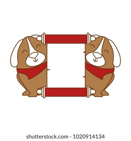 cute dogs with banner