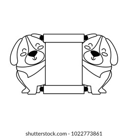 cute dogs with banner