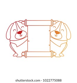 cute dogs with banner