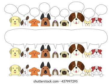 Cute dogs border set