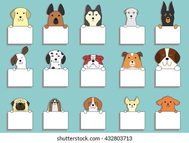 Cute dogs card set