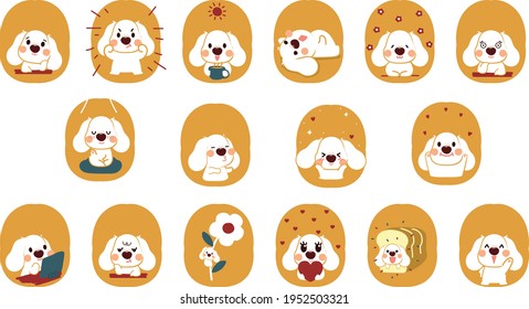 Cute dogs character vector set