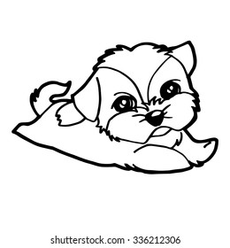 cute dogs coloring page vector