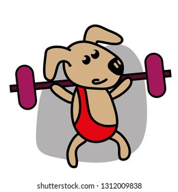 Cute dogs doing fitness
