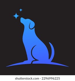 Cute dogs doodle vector set. Cartoon dog or puppy characters design collection with flat color in different poses. Set of funny pet animals isolated on black background.