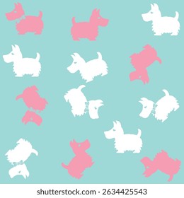 Cute dogs doodle vector set. Cartoon dog or puppy characters design collection with flat color in different poses. Set of funny pet animals isolated on white background.